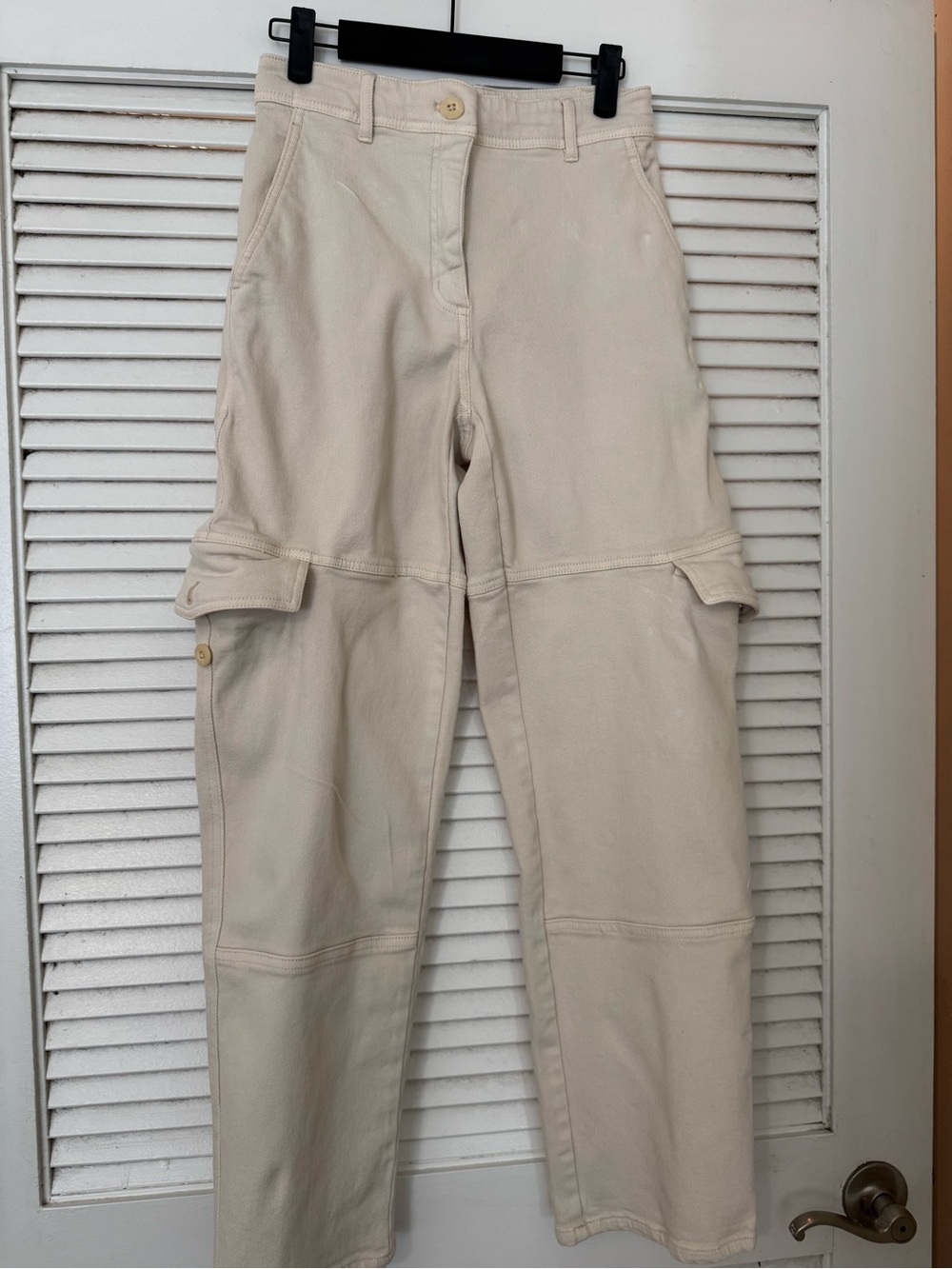 Wilfred Cream Straight-Leg Cargo Trousers